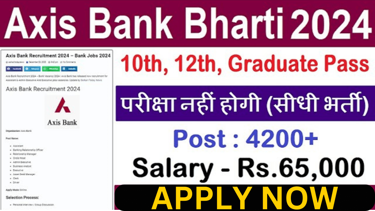 Axis Bank Recruitment 2024 Axis Bank Vacancy 2024 Axis Bank Jobs 2024 Apply Online 0256