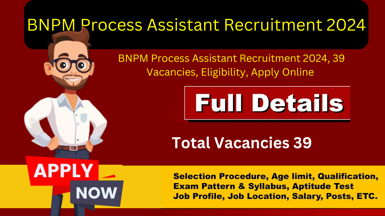 APPLY NOW – BNPM Process Assistant Recruitment 2024